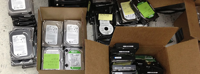 Boxes of HDD's at eleven2