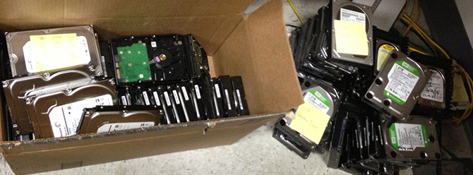 Boxes of HDD's at eleven2